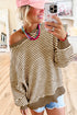 Stripe Loose Drop Shoulder Long Sleeve Top